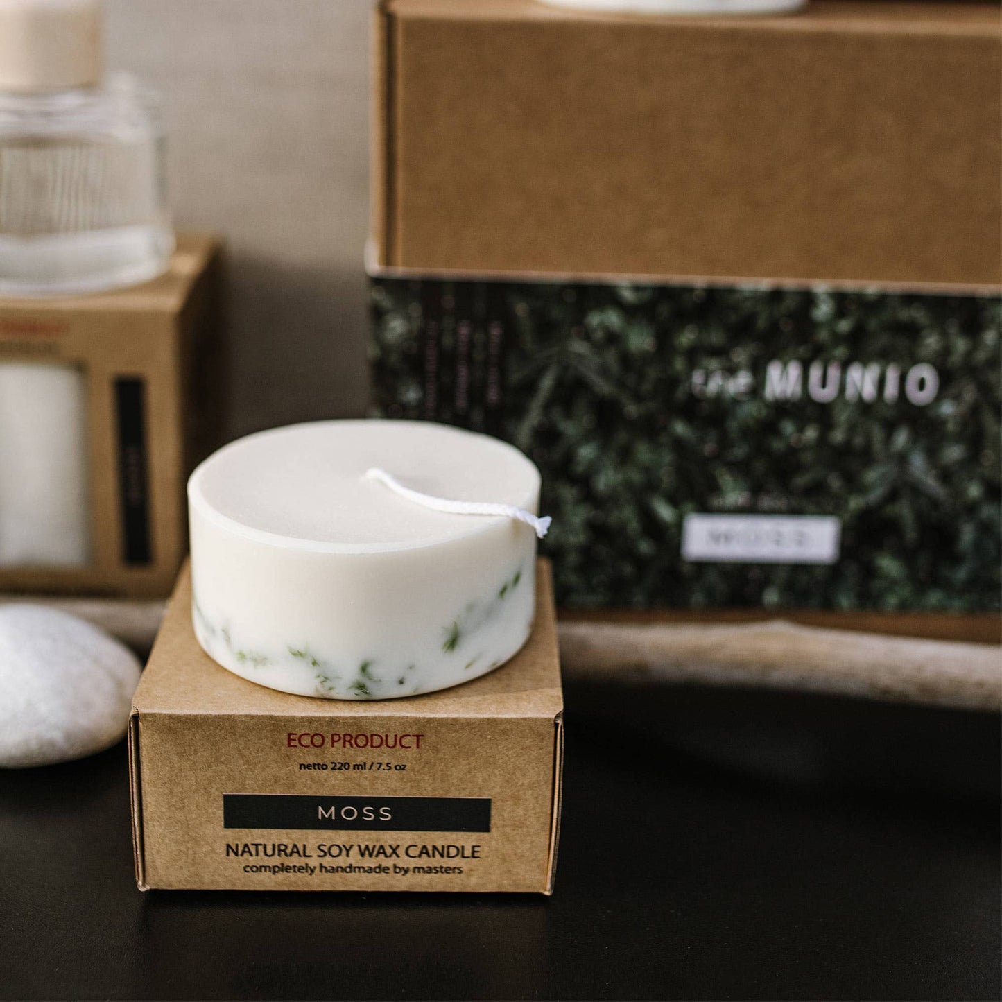 Mini candela Muschio - Candela biologica artigianale - Fatta a mano