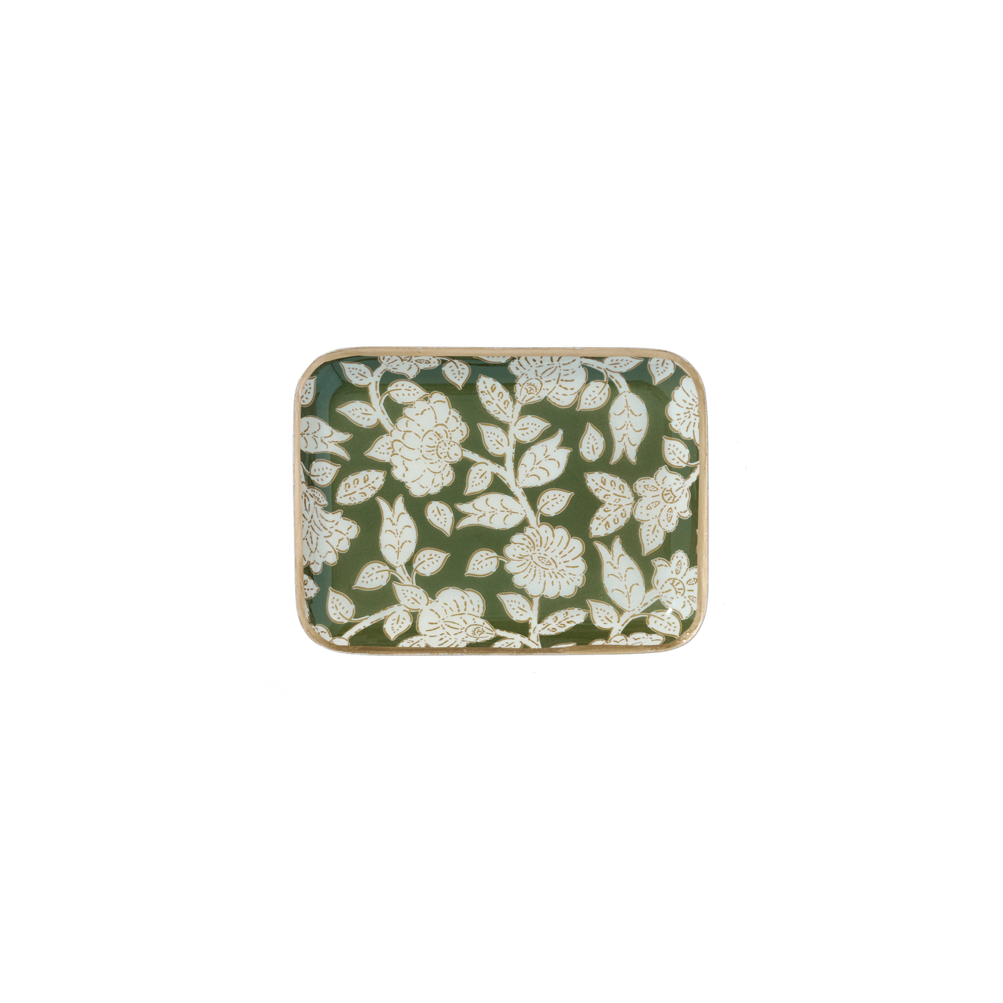 Vassoio Tiny in metallo smaltato - colore Verde - dim. 15,50 x 11,50 cm