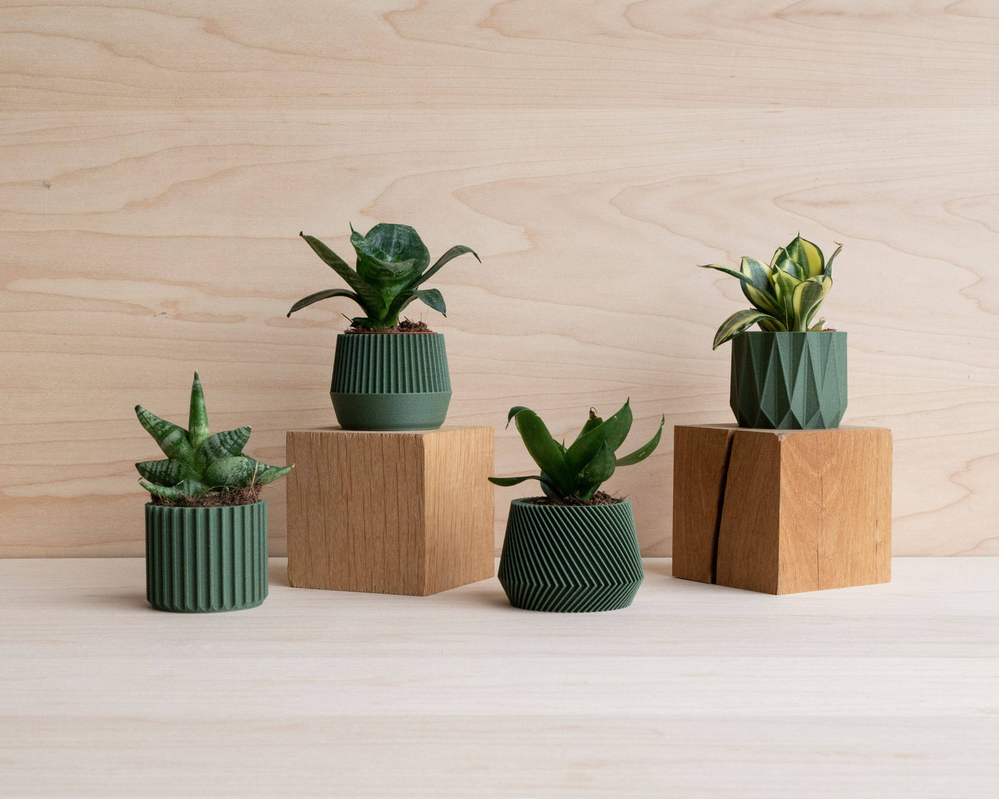 Set di 4 piccoli vasetti verdi - modello Oslo Origami Kobe Stockholm