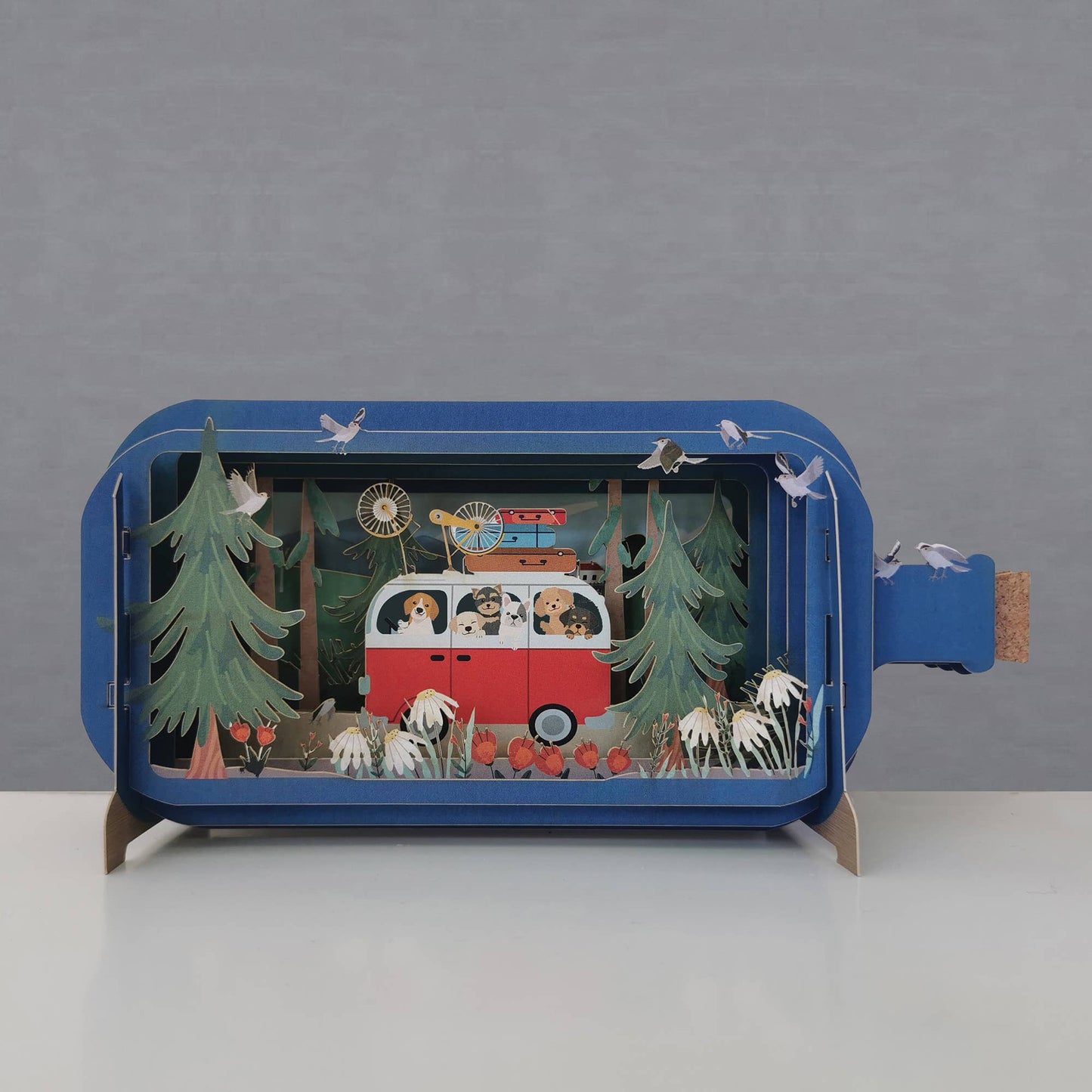 Biglietto pop-up Message in a Bottle - minivan dogs