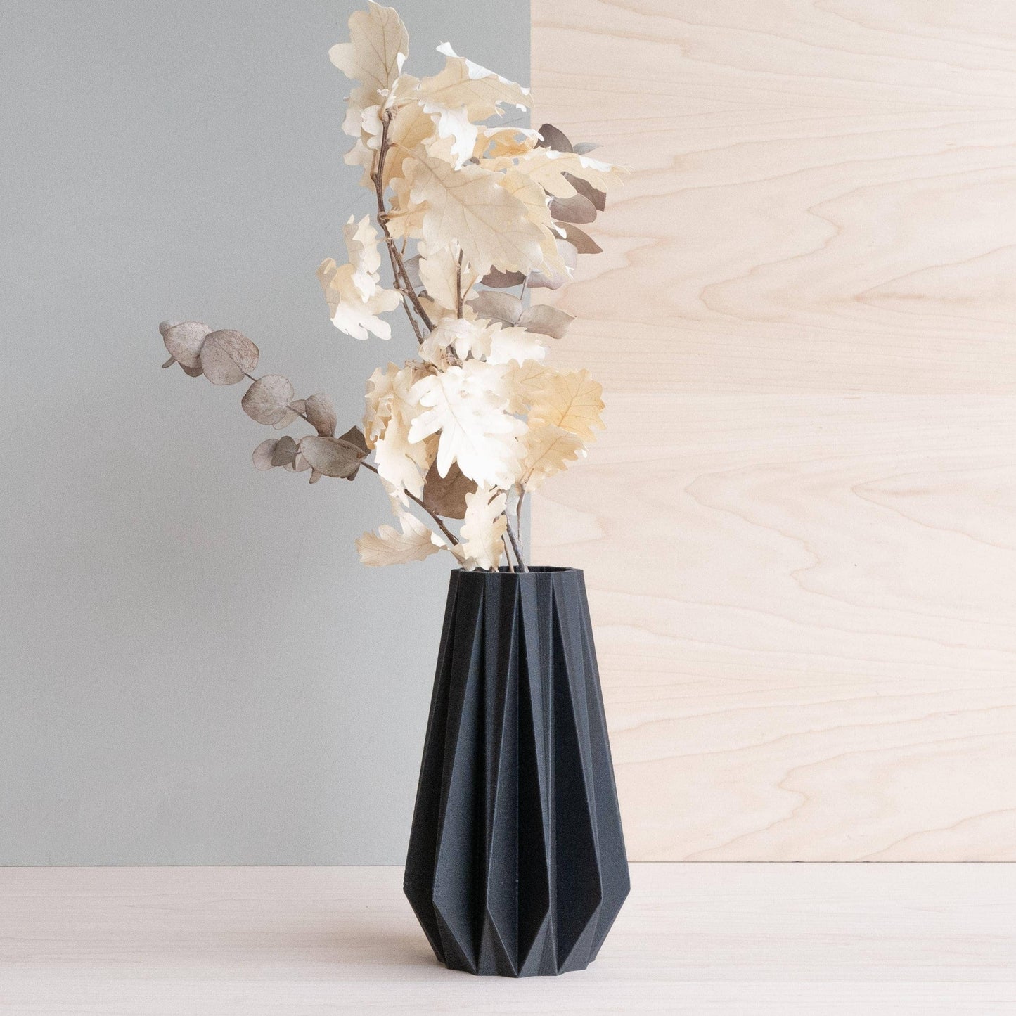 Vaso - modello ORIGAMI h. 15 cm BLU - perfetto per fiori secchi o freschi!