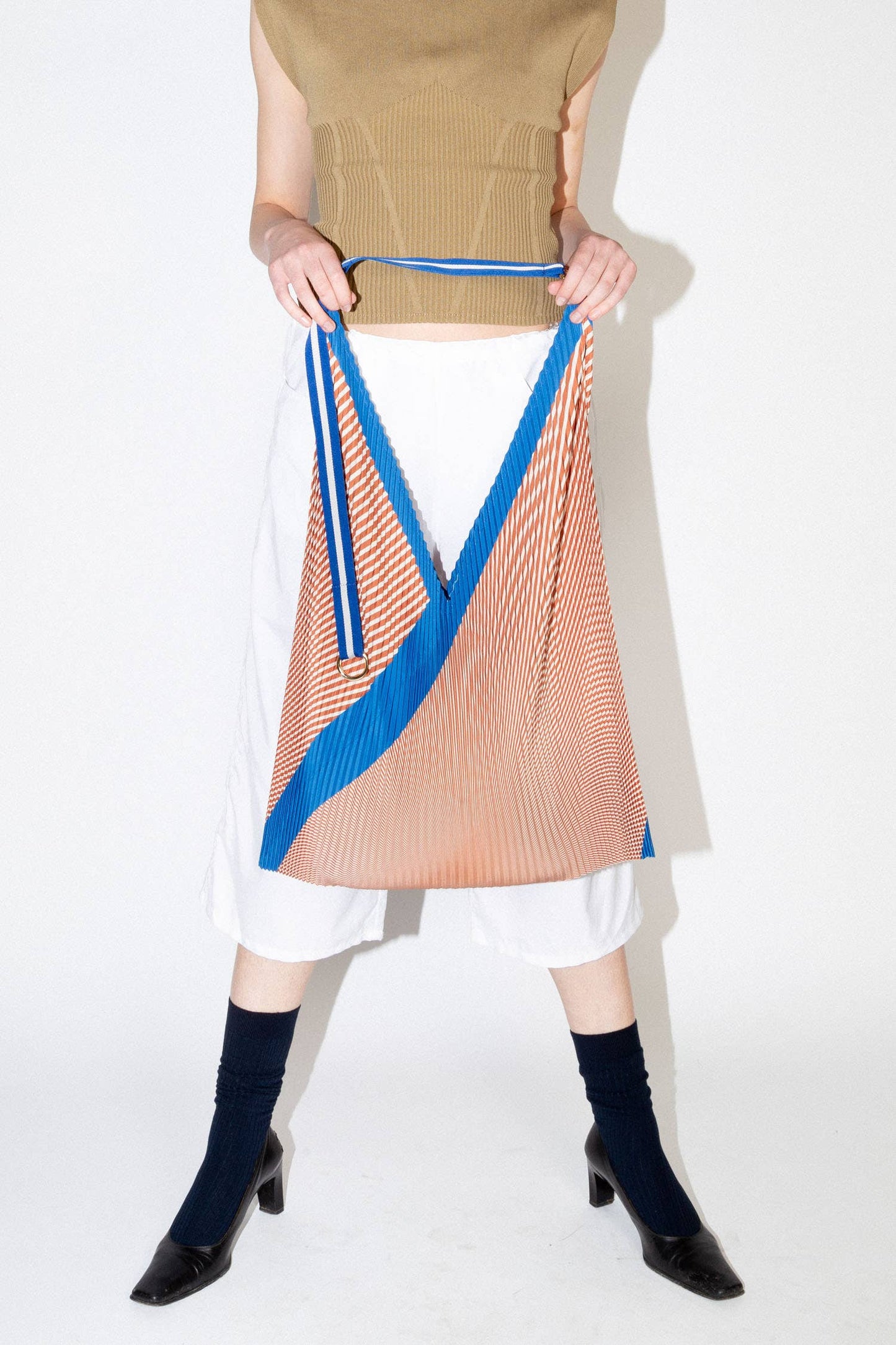Borsa a tracolla con taglio triangolare - modello ANNA COBALT
