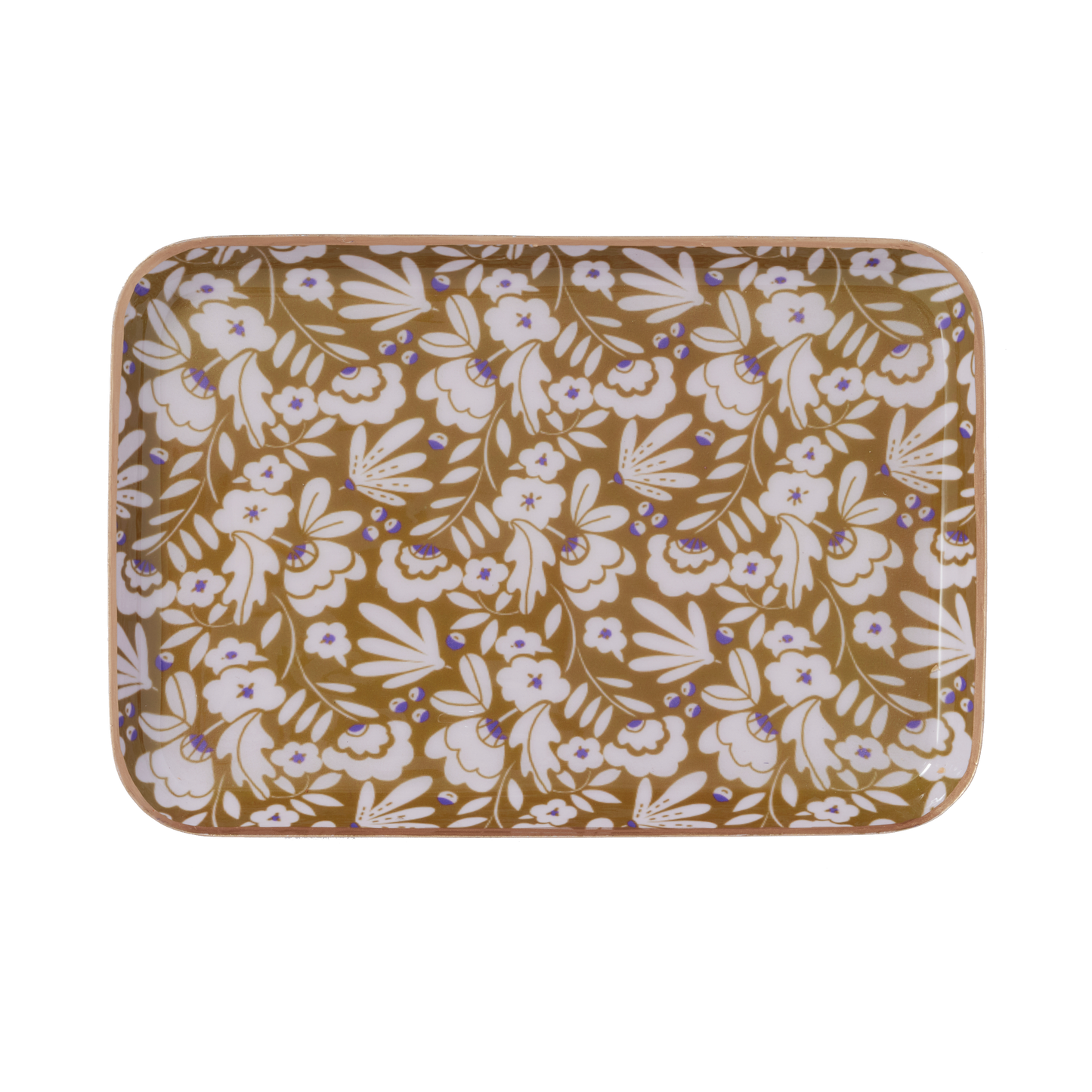 Vassoio Aperol fantasia con fiori in metallo smaltato - modello Iris Curry - dim. 30,5 x 21,2 cm