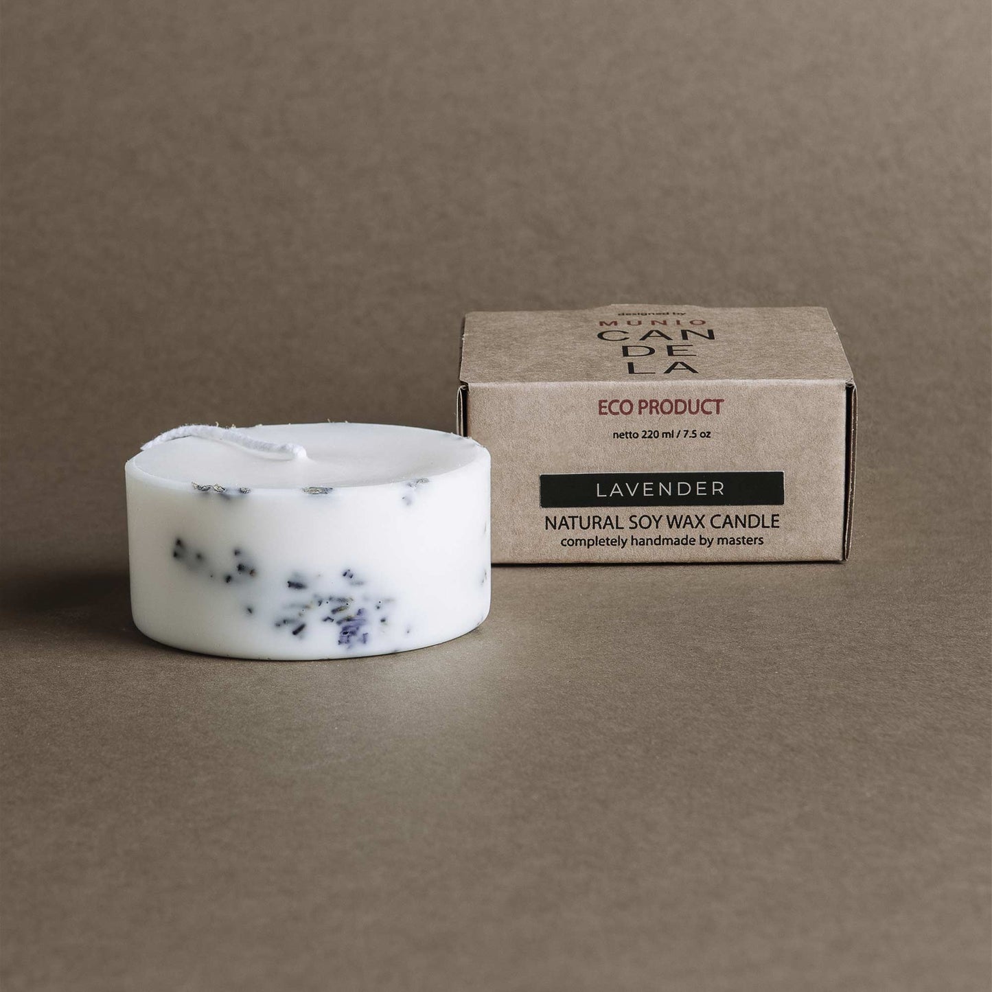Mini candela alla lavanda - Candela con fiori biologica ed artigianale - Fatta a mano
