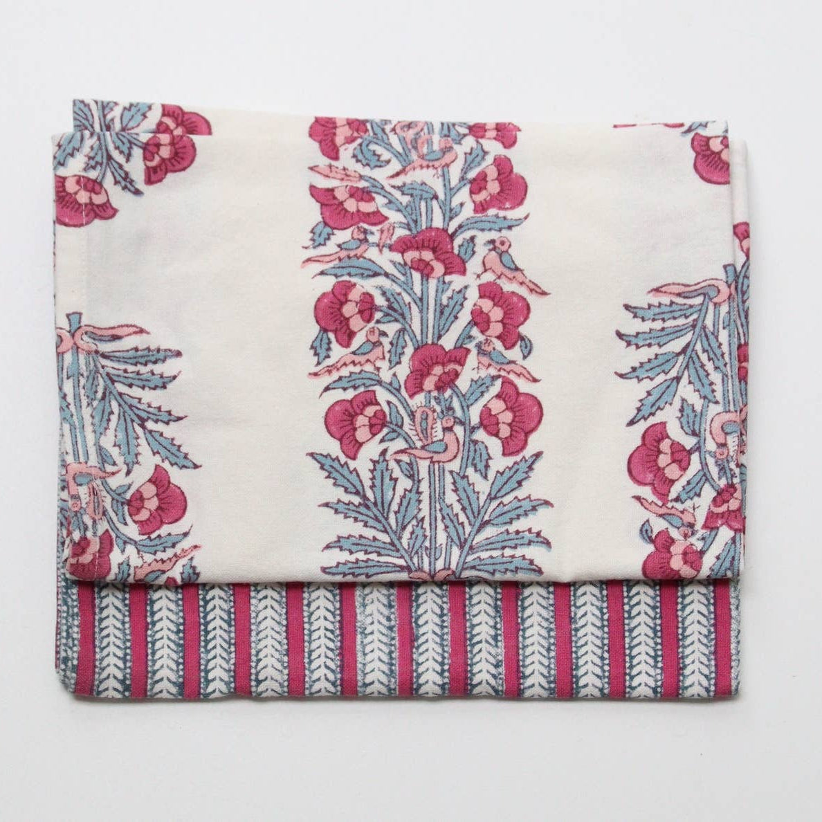 Strofinaccio da cucina Handmade - Modello Funkystripes Carmine - stampato a mano - 100% Cotone