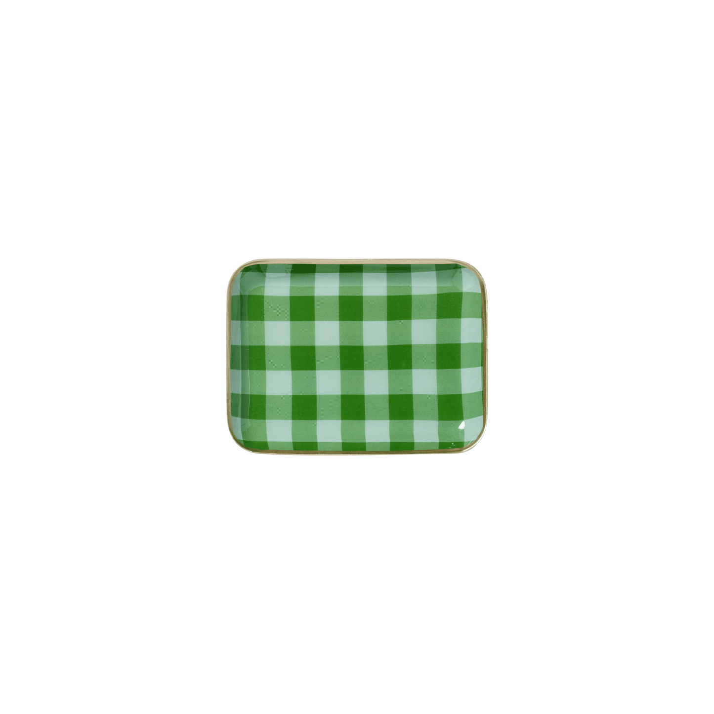 Vassoio Tiny in metallo smaltato - colore Verde Vichy - dim. 15,50 x 11,50 cm