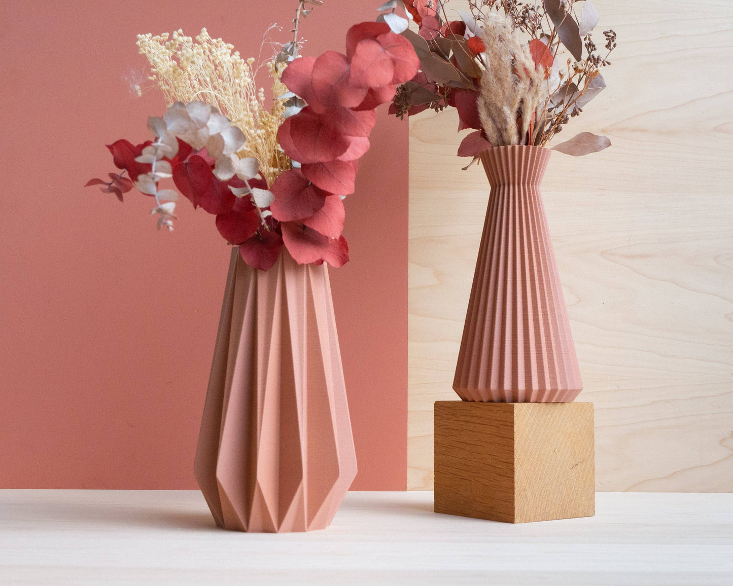 Vaso - modello ORIGAMI h. 20 cm TERRACOTTA - perfetto per fiori secchi!