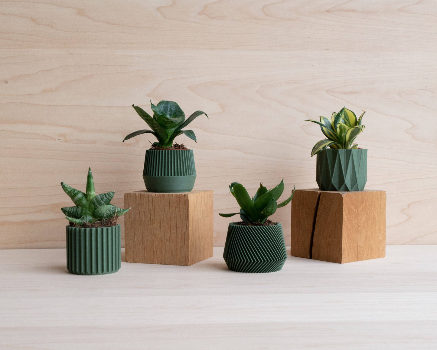 Set di 4 piccoli vasetti verdi - modello Oslo Origami Kobe Stockholm