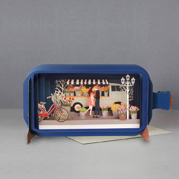 Biglietto pop-up Message in a Bottle - flowers love