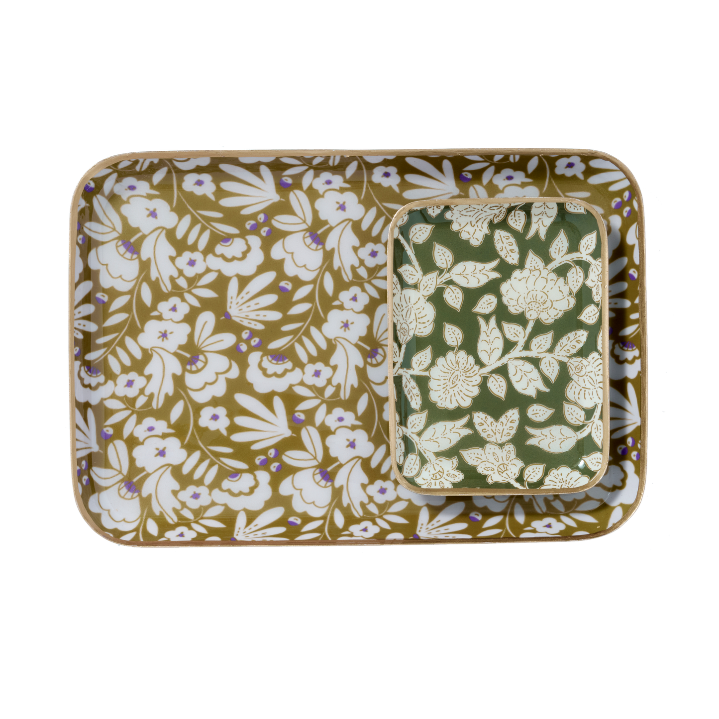 Vassoio Tiny in metallo smaltato - colore Verde - dim. 15,50 x 11,50 cm