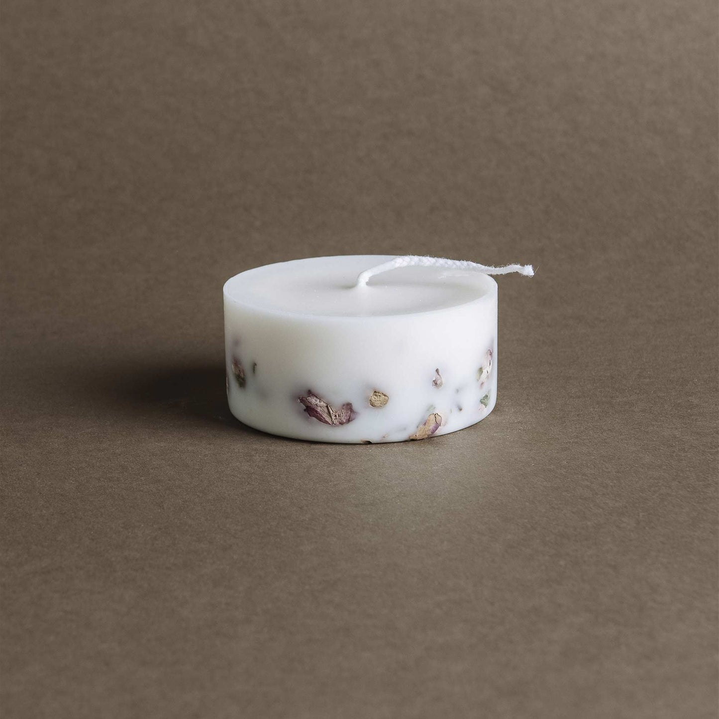 Mini candela rosa - Candela botanica ed artigianale - Fatta a mano