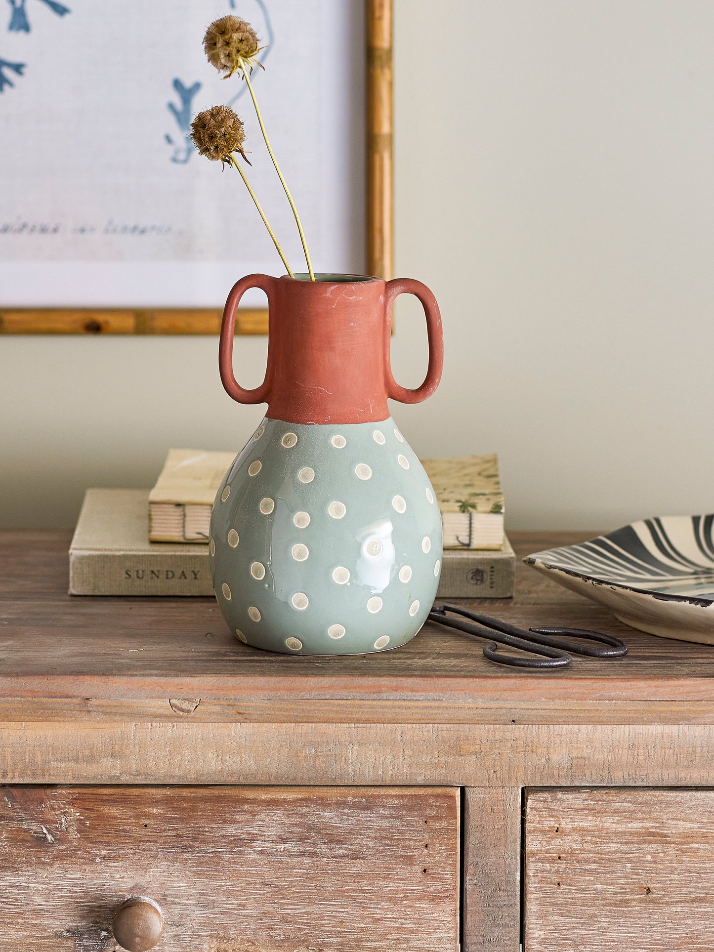 Vaso Hercule - verde e terracotta