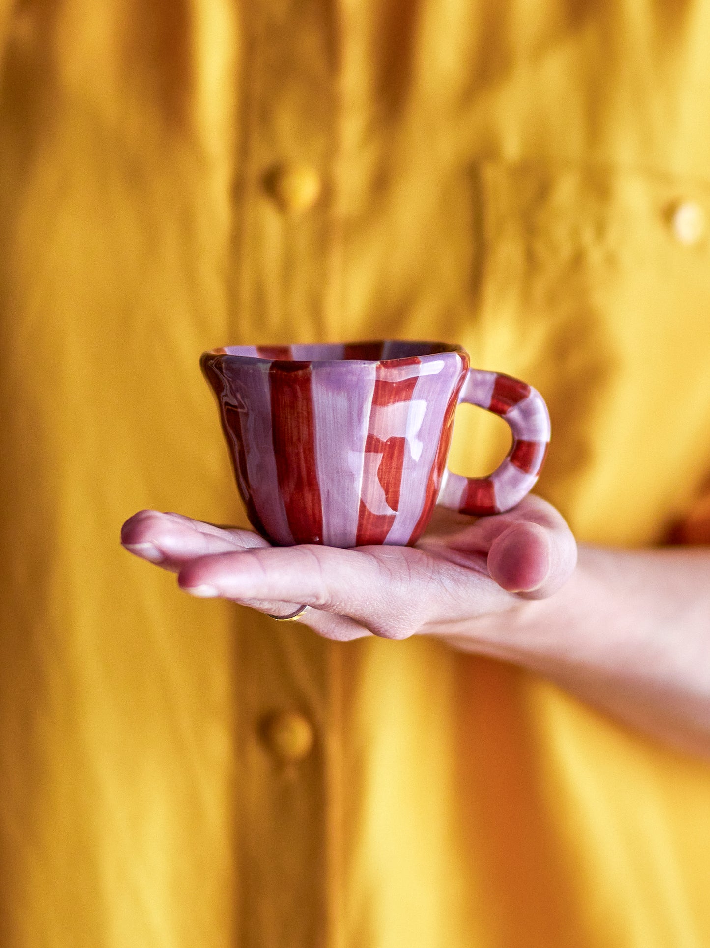 Tazza NINI - Righe rosse e rosa