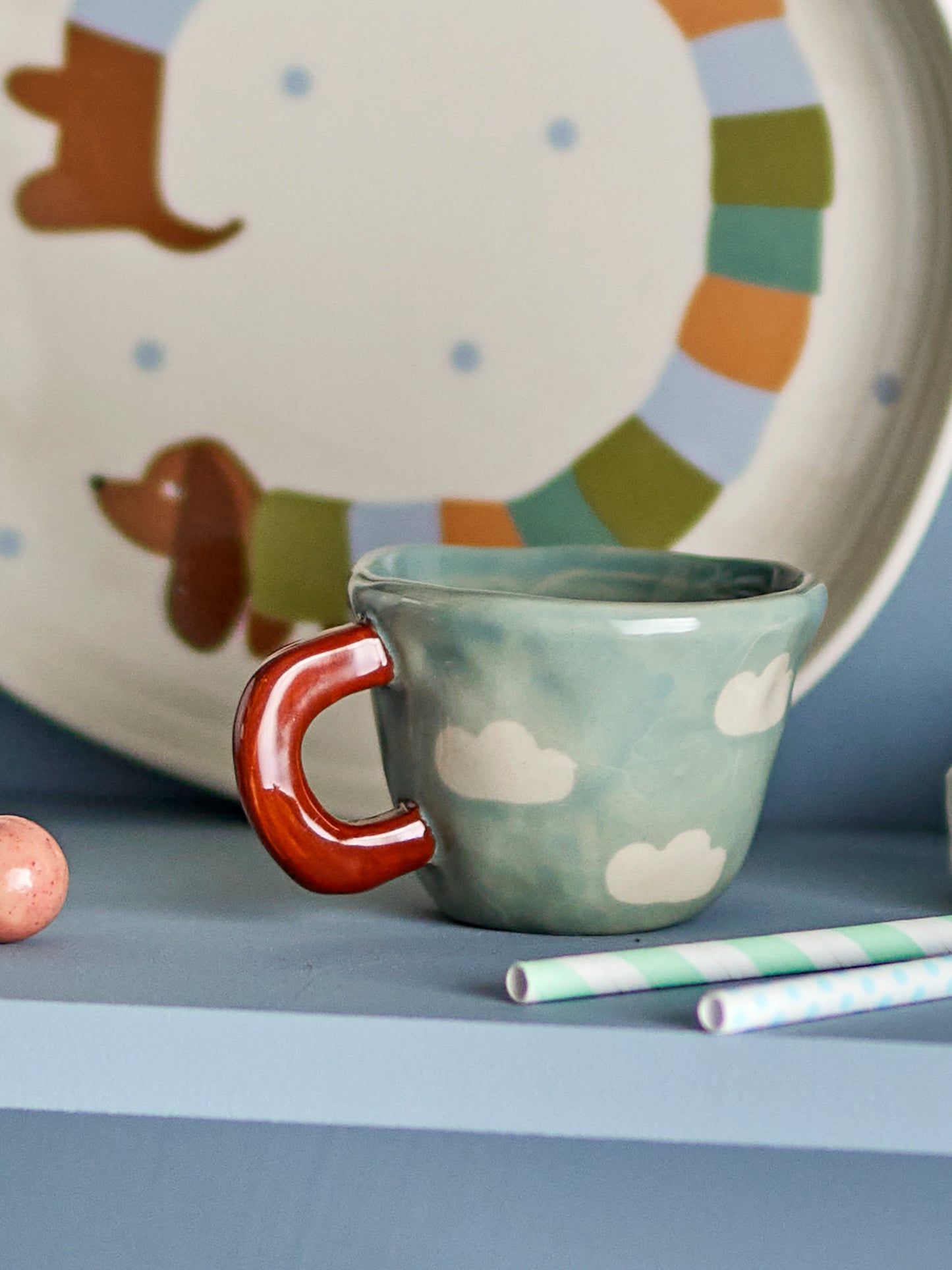 Tazza NINI - Azzurra con nuvole bianche