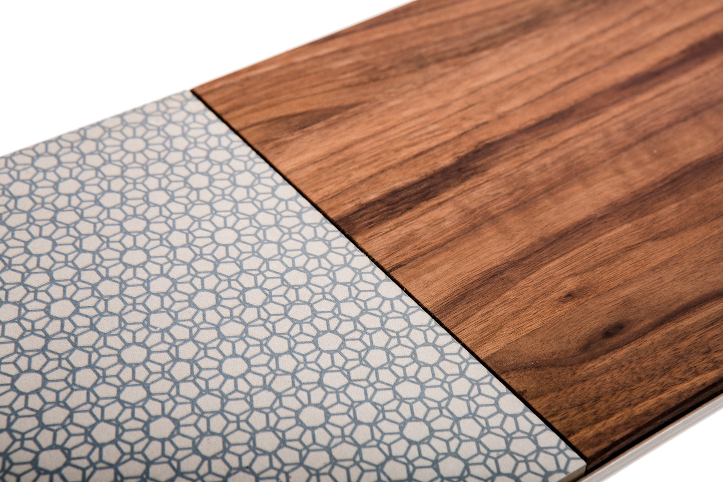 IN/TAGLIO 1 - Tagliere/Centrotavola in ceramica e legno 20 x 52 cm azzurro - KnIndustrie