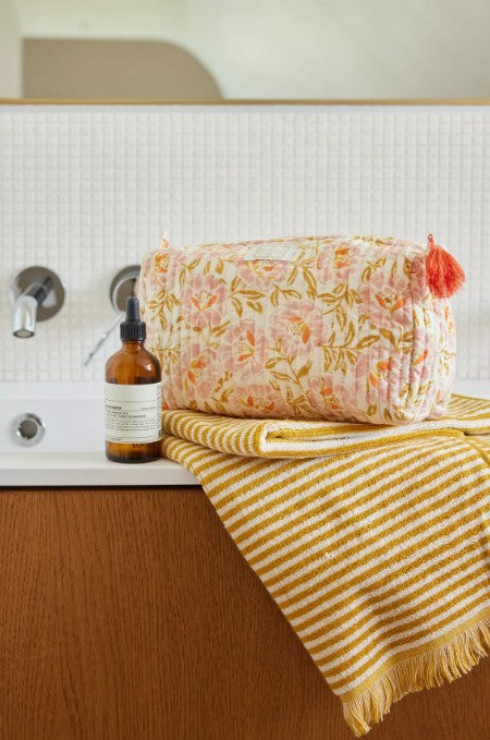 Beauty case in cotone stampato - Petunia Rose