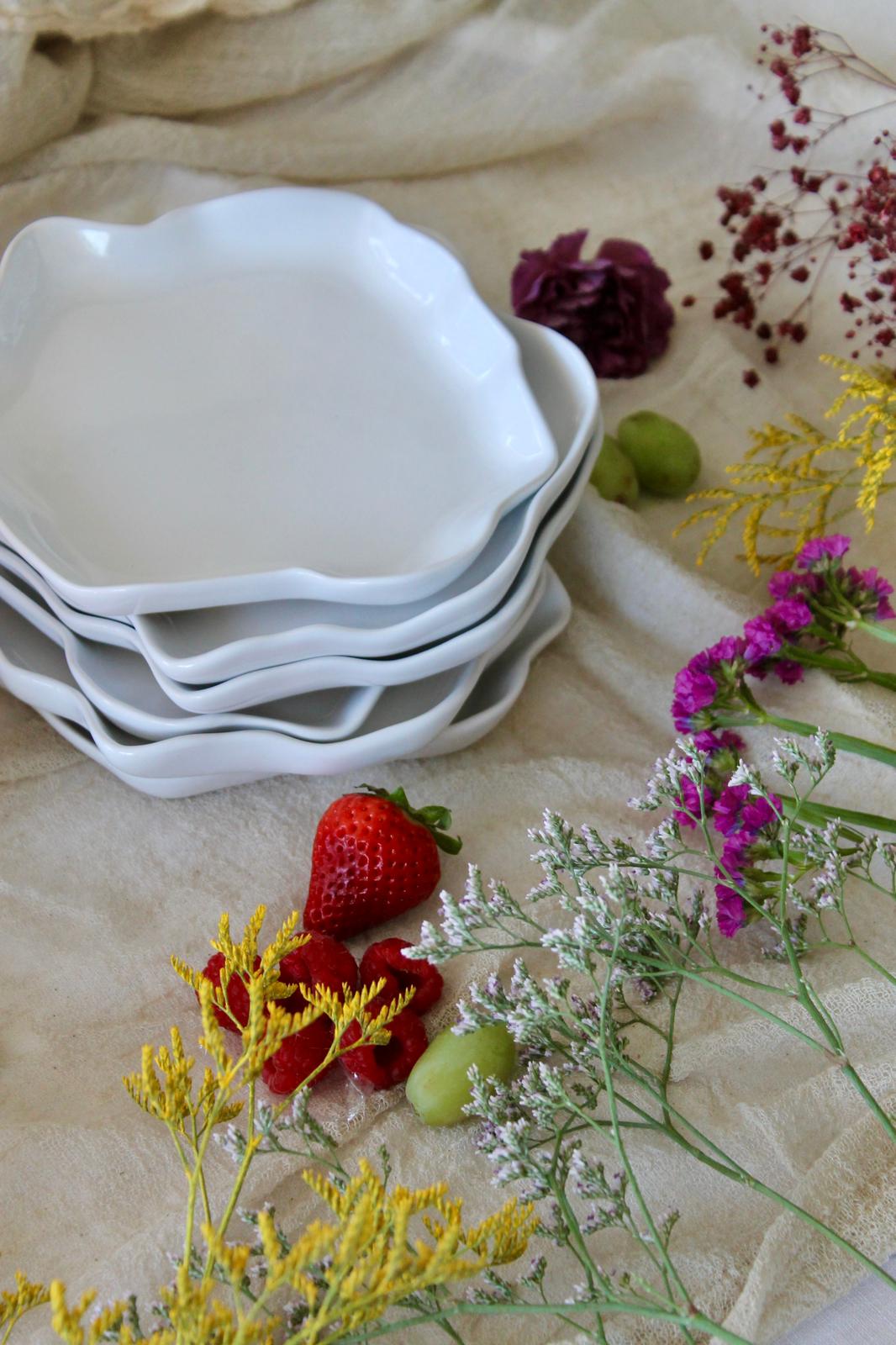 Piatto per il dolce o l'antipasto - Collezione White Lotus