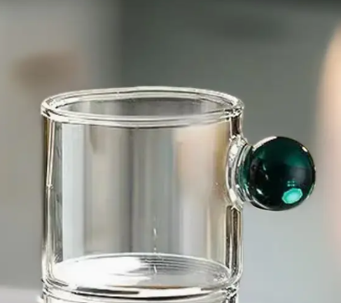 Tazzine da caffè in vetro con manico a sfera