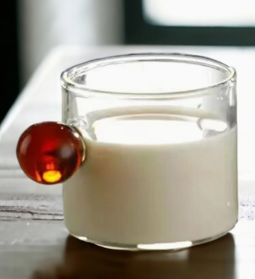 Tazzine da caffè in vetro con manico a sfera
