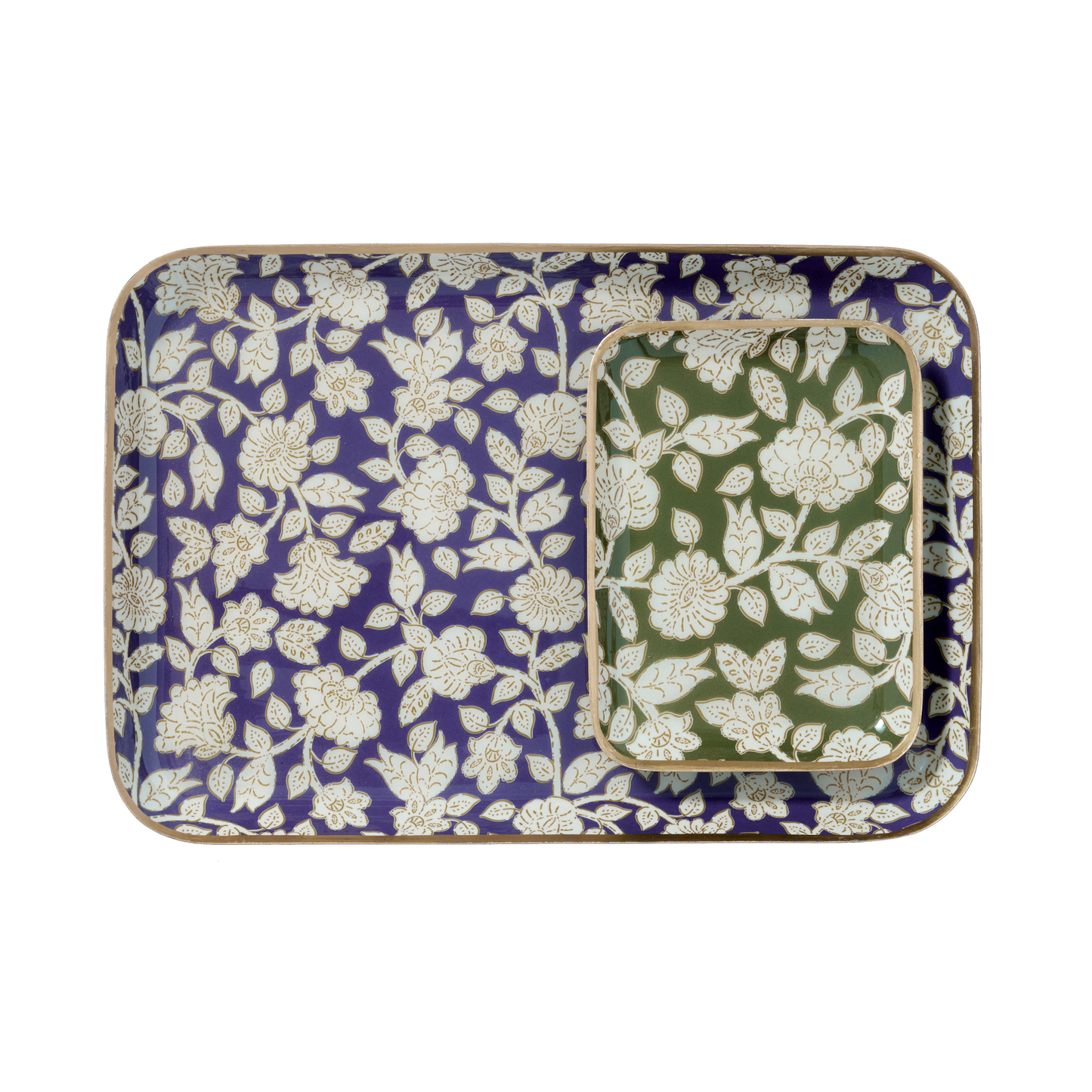 Vassoio Tiny in metallo smaltato - colore Verde - dim. 15,50 x 11,50 cm