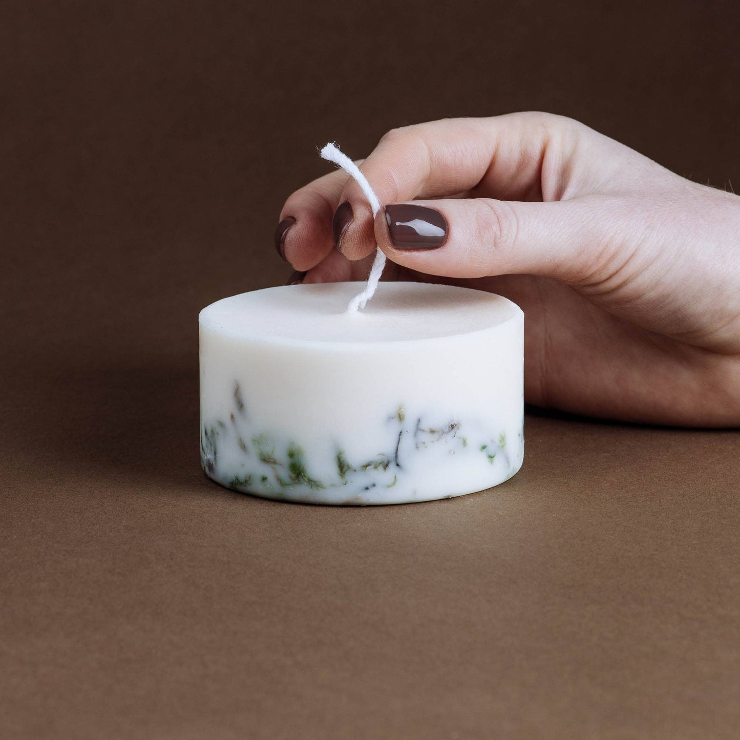 Mini candela Muschio - Candela biologica artigianale - Fatta a mano
