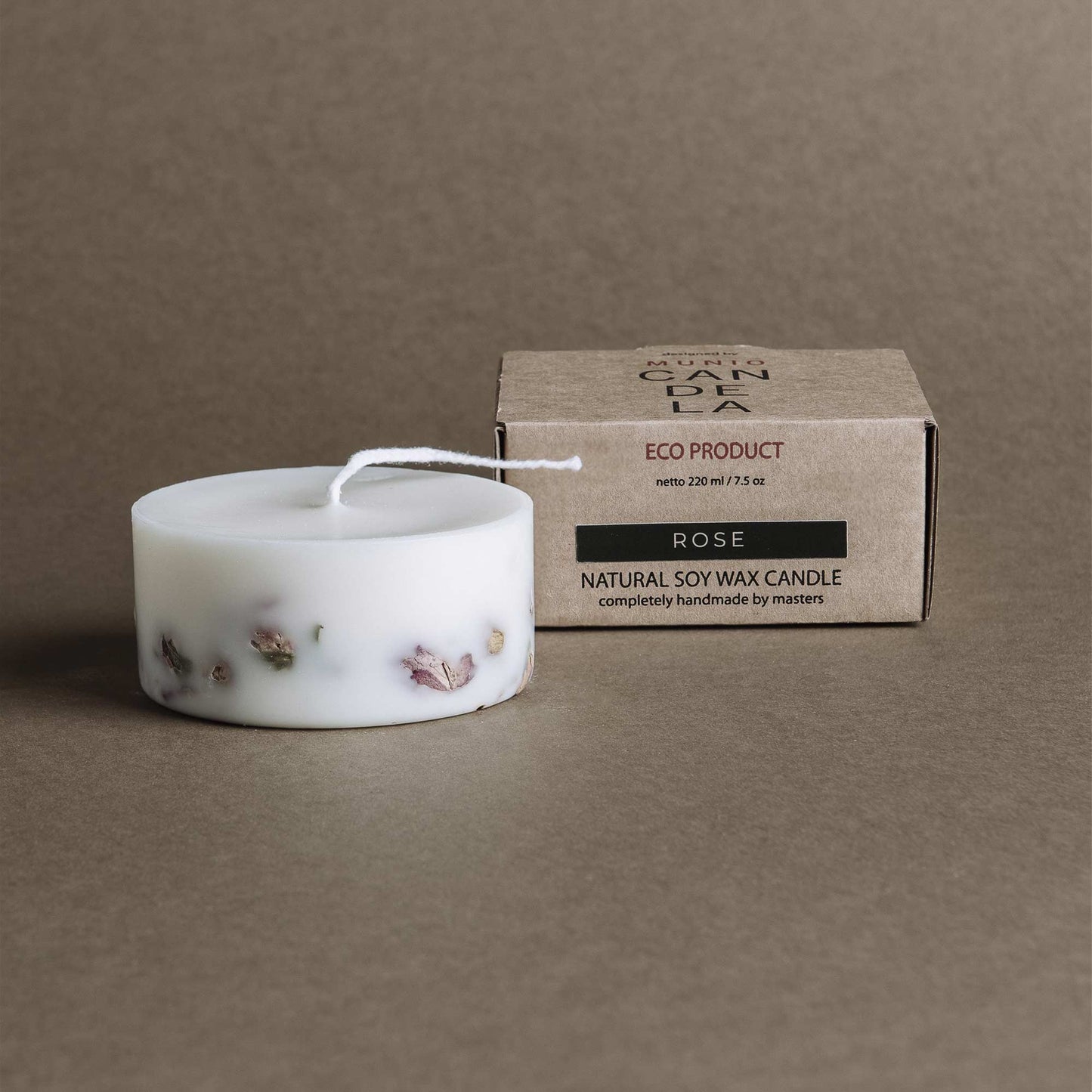 Mini candela rosa - Candela botanica ed artigianale - Fatta a mano