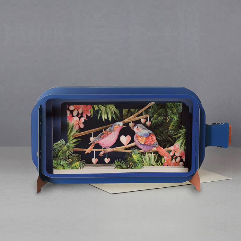 Biglietto pop-up Message in a Bottle - love birds