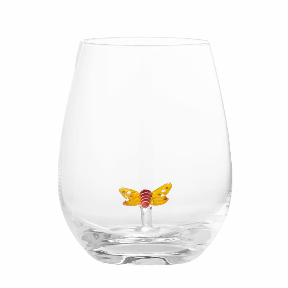 Bicchiere in vetro - Farfalla