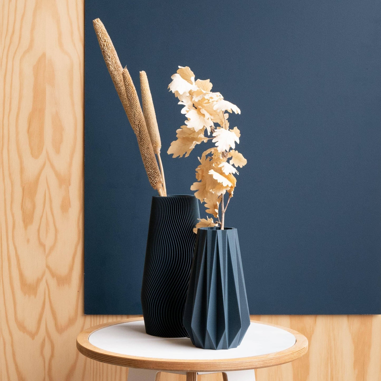 Vaso - modello ORIGAMI h. 15 cm BLU - perfetto per fiori secchi o freschi!
