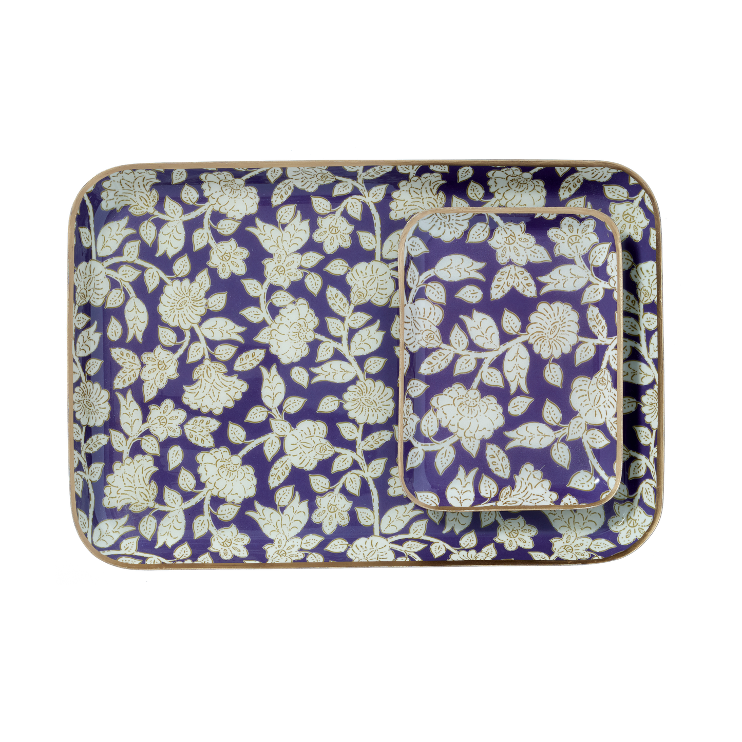 Vassoio Tiny in metallo smaltato - colore Viola - dim. 15,50 x 11,50 cm
