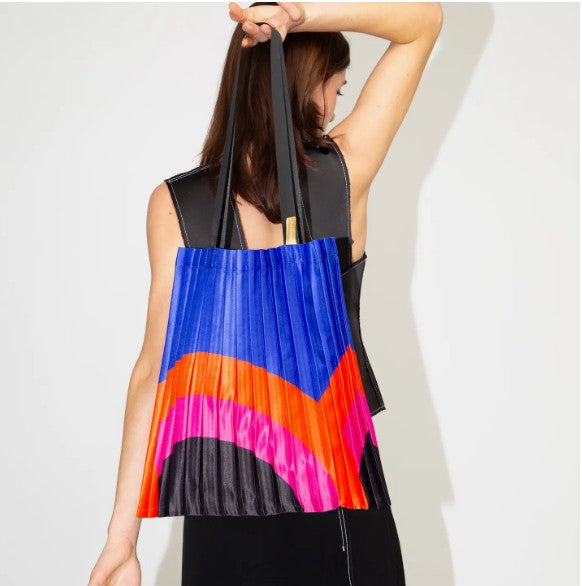 Borsa a tracolla in raso plissè - modello RAINBOW