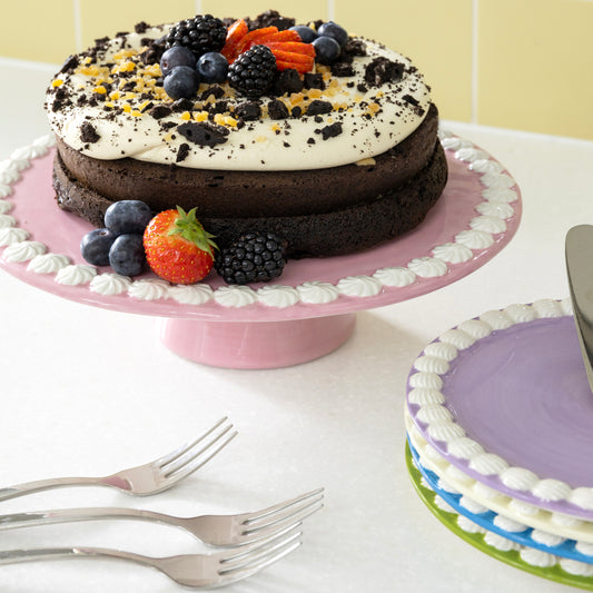 Piatto da portata per torte - whip rosa