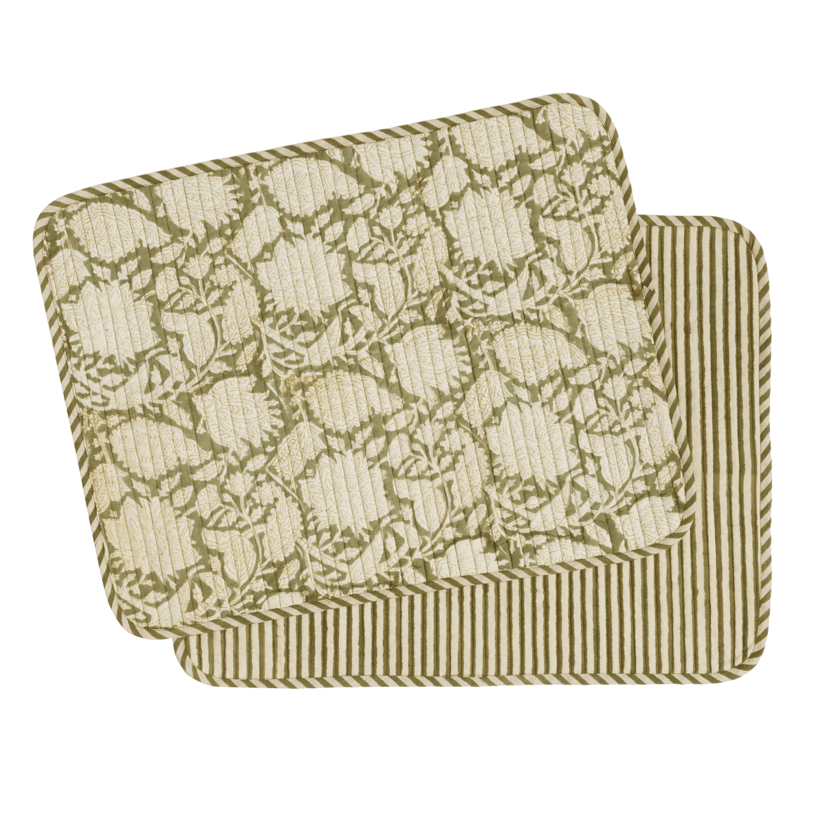 Set da 2 tovagliette - Chandra Kaki - dim. 45 × 35 cm