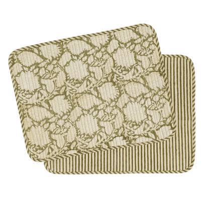 Set da 2 tovagliette - Chandra Kaki - dim. 45 × 35 cm
