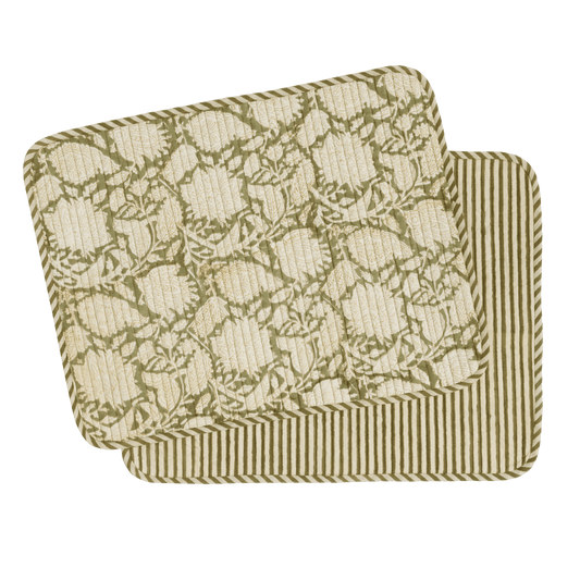 Set da 2 tovagliette - Chandra Kaki - dim. 45 × 35 cm