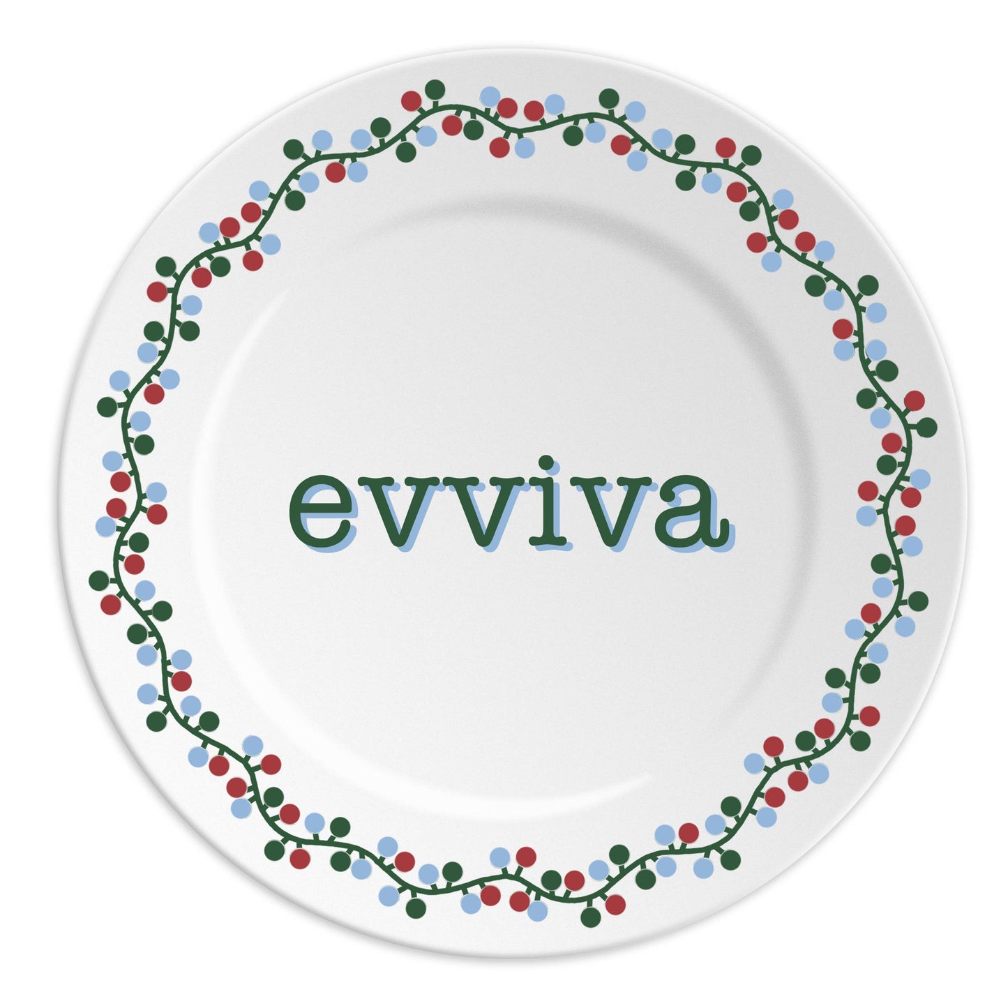 EVVIVA 02 - Piatto in porcellana con scritta