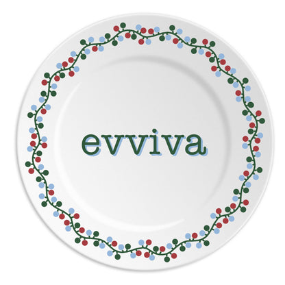 EVVIVA 02 - Piatto in porcellana con scritta