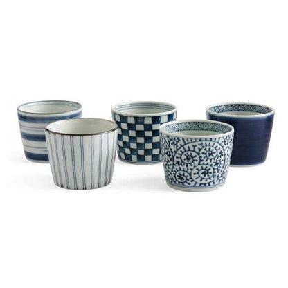 Set di 5 ciotole per soba decorate - giapponesi