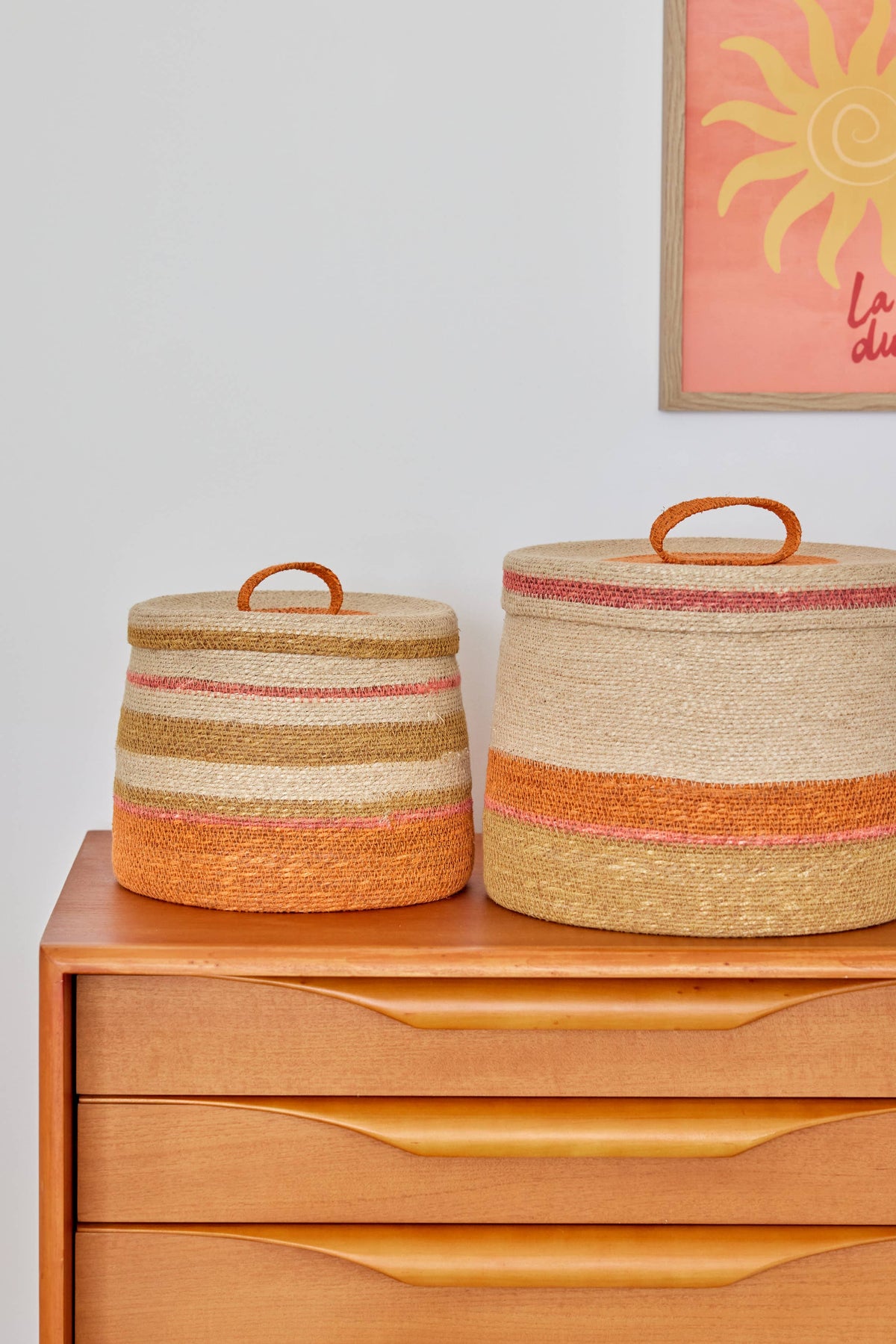 Cestino Scatola S - Arancione/Mais - dim. 26 × 26 × 21 cm