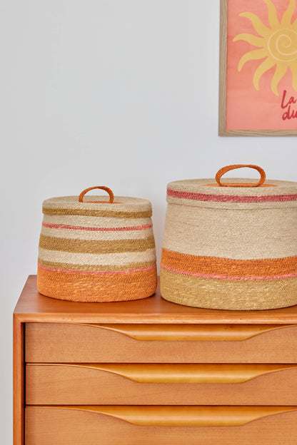 Cestino Scatola S - Arancione/Mais - dim. 26 × 26 × 21 cm