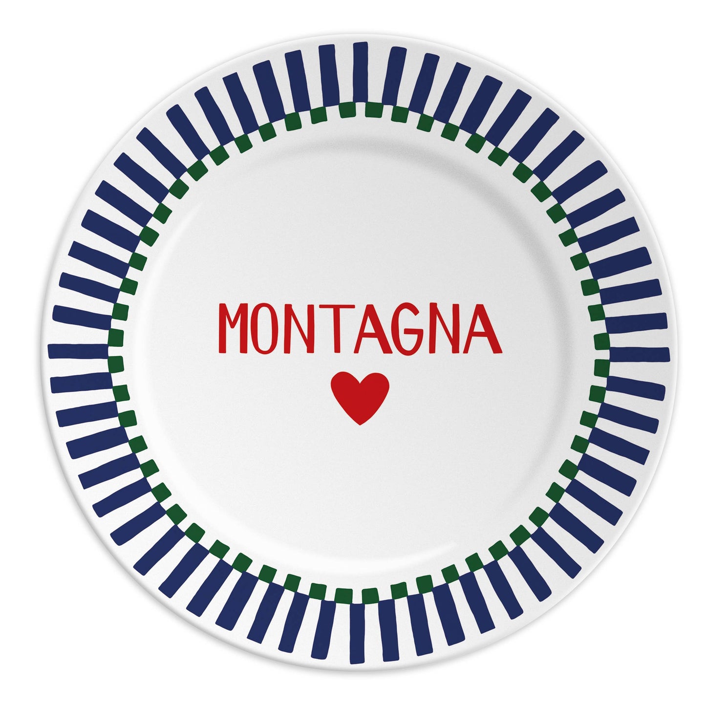 MONTAGNA - Piatto in porcellana con scritta