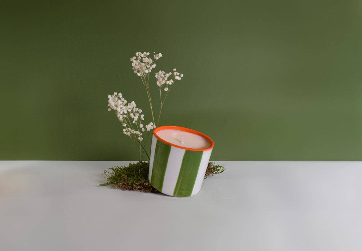 L'OBJET di SEVENREEDS - CANDELA PROFUMATA - CHAMPS-ÉLYSÉES RIGATA VERDE - 320 G