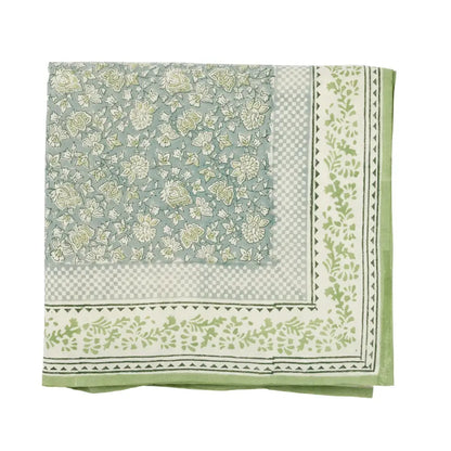Tovaglia stampata a mano - Arushi Blu Verde dim. 170x 300 cm