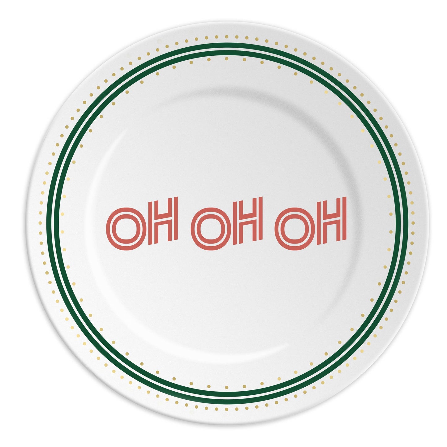 OH OH OH -Piatto in porcellana regalo perfetto per il Natale