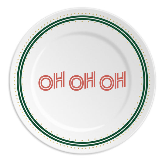 OH OH OH -Piatto in porcellana regalo perfetto per il Natale