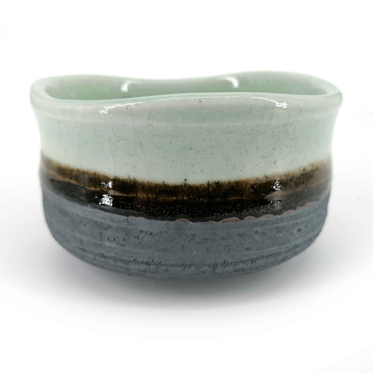 Ciotola giapponese in ceramica, blu, marrone e grigio - BURURAIN