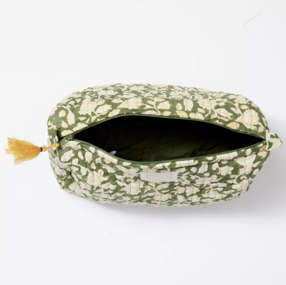 Beauty case in cotone stampato - INDI Jaya Green