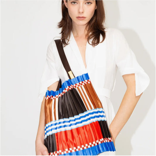 Borsa a tracolla in raso plissè - modello MADDALENA
