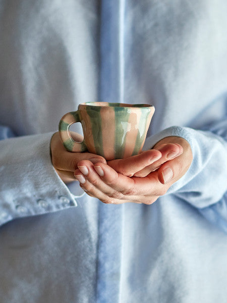 Tazza NINI - Righe azzurre e rosa
