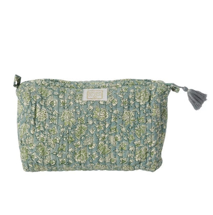 Beauty case in cotone stampato - Arushi Blue Green